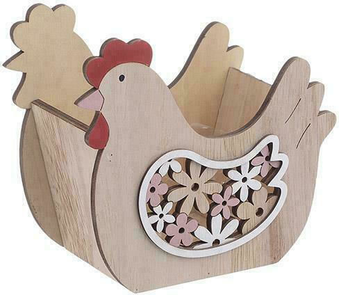 Click Planter Wooden Beige 16x8x13cm.