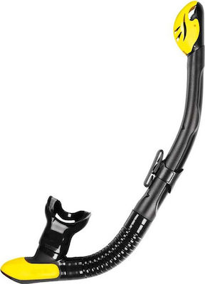 Mares Ergo Dry Snorkel Black/Yellow cu Vârf de Silicon