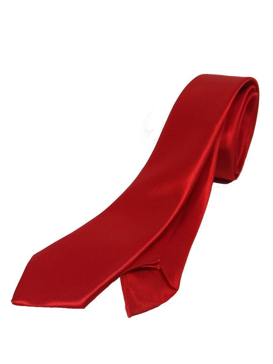 Solid Red Glossy Tie 6cm