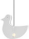 Alphab2b Παπάκι Single Bulb Kids Lighting Pendant of Glass 40W with Drive Size E27 In White Colour