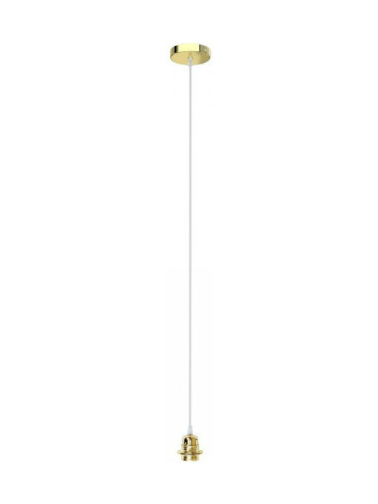 Rendl Light Studio Elisa Gold Pendant Light Suspension for Socket E27 White