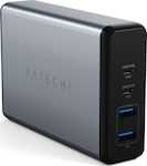 Satechi Βάση Φόρτισης με 2 Θύρες USB-A και 2 Θύρες USB-C 90W Power Delivery σε Γκρι χρώμα (ST-TC108WM)