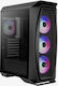 Aerocool Aero One Frost Gaming Midi Tower Computer Case with Window Panel and RGB Lighting Black