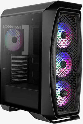 Aerocool Aero One Frost Gaming Midi-Turm Computergehäuse mit RGB-Beleuchtung Schwarz