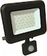 Eurolamp Waterproof LED Flood Light 30W Natural White 4000K With Motion Sensor IP44