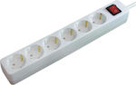 Brennenstuhl 6-Outlet Power Strip 1.4m White