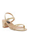 IQ Shoes Women's Sandals Y5668 with Ankle Strap Beige with Chunky Medium Heel