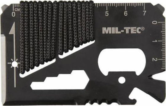 Mil-Tec Paracord Card Survival Multi-Tool Black with Sheath