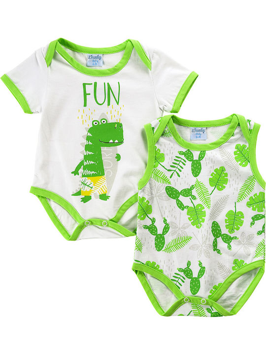 Funky Baby Bodysuit Set Short-Sleeved Green