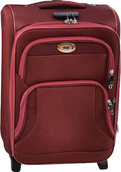 Ankor Cabin Travel Suitcase Fabric Burgundy with 2 Wheels Height 50cm