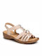 Rieker Leather Women's Flat Sandals Anatomic in Pink Color