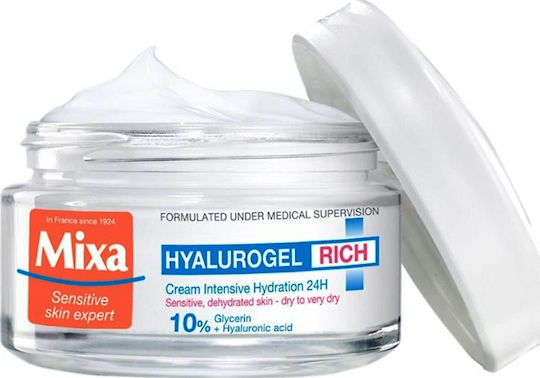 Mixa Hyalurogel Rich 24ωρη Ενυδατική Κρέμα Προσώπου με Υαλουρονικό Οξύ 50ml