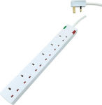Eurolamp 4-Outlet Power Strip with Surge Protection 3m White