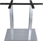 Woodwell Epsilon Table Stand made of Stainless Steel in Silver Color 70x40x72cm