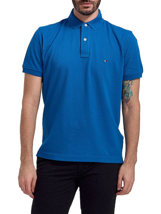 Tommy Hilfiger Ανδρικό T-shirt Κοντομάνικο Polo Μπλε