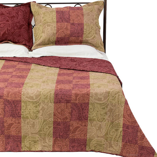 Silk Fashion Ns02 Σετ Κουβερλί Μονό Βαμβακερό Μπορντό 160x220cm 2τμχ