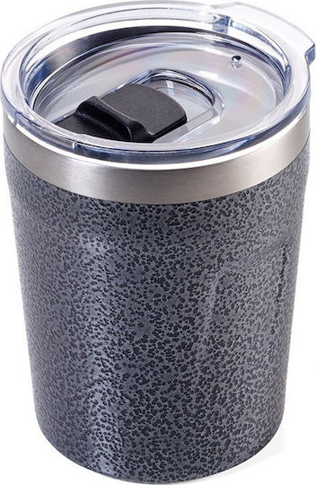 Troika Hot Drinks Mug Espresso Doppio Glass Thermos Stainless Steel 160ml Gray with Mouthpiece