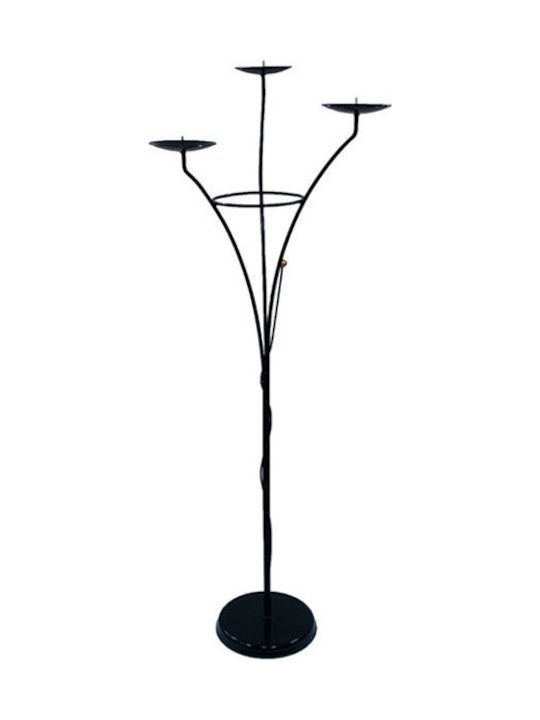 Marhome Kerzenhalter Metall 3 Plätze Black 155cm 1Stück