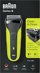 Braun Series 3 300s Rechargeable Face Electric Shaver Black Green