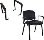 Woodwell Sigma Μπράτσο Καρέκλας από Πλαστικό σε Μαύρο Χρώμα 2τμχ