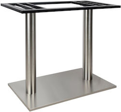 HomeMarkt Inox Βάση Τραπεζιού Μεταλλική Ασημί 40x70x72cm
