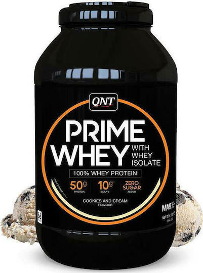 QNT Prime Whey Πρωτεΐνη Ορού Γάλακτος Χωρίς Γλουτένη με Γεύση Cookies & Cream 2kg