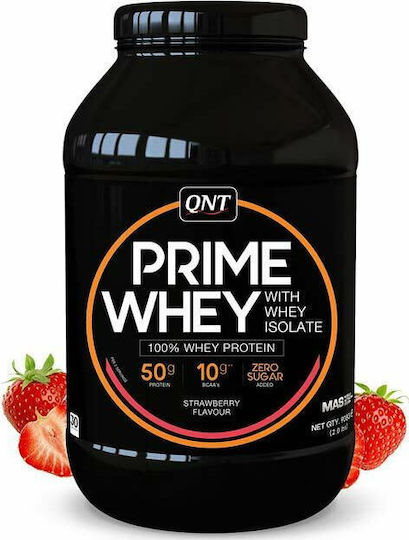 QNT Prime Whey Πρωτεΐνη Ορού Γάλακτος Χωρίς Γλουτένη με Γεύση Φράουλα 908gr