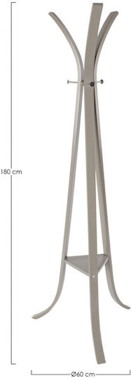 Bizzotto Wooden Coat Rack Gray Triomphe 60x60x180cm