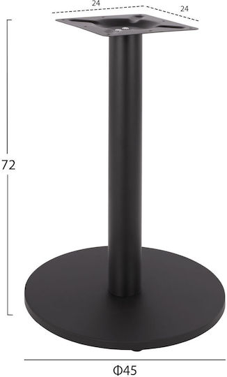 HomeMarkt Table Stand made of Metal with Regulator Black 45x45x72cm