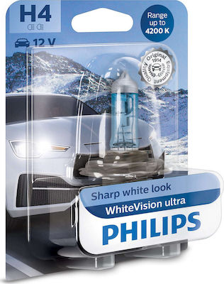 Philips Lămpi Autoturismului WhiteVision Ultra H4 Halogen 4200K Alb natural 12V 60W 1buc