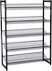 Metallic Shoe Organizer with 5 Shelves Gray 74x30.7x104cm