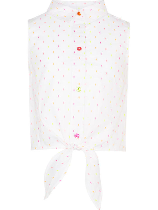 Kinder Polka Dot Hemd Ärmellos Weiß