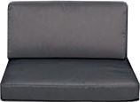 Woodwell Waterproof Garden Chair Cushion with Backrest CONCRETE Gray 2 Pieces 67x66cm