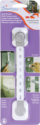 Dreambaby Twist N' Lock Προστατευτικό για Ντουλάπια & Συρτάρια με Αυτοκόλλητο από Πλαστικό White-Grey 22εκ.