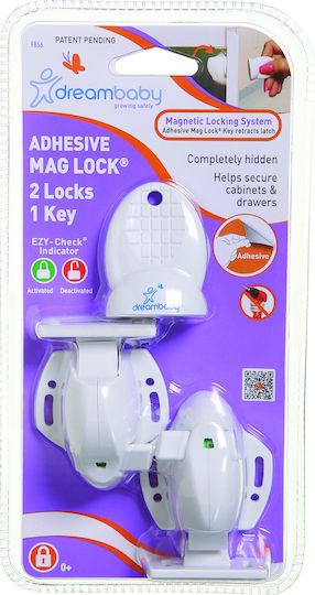 Dreambaby Cabinet & Drawer Lock with Magnet made of Plastic in White Color 2pcs