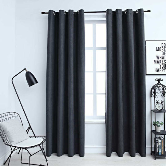 vidaXL vidaXL Verdunkelungsvorhänge Mit Grommets Schwarz 140x225cm
