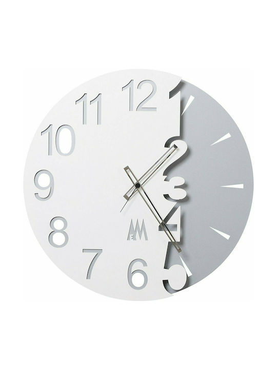 Arti E Mestieri Full Moon 3D Wall Clock Metallic White Ø50cm