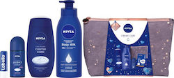 Nivea Creme Care Skin Care Set for Moisturizing & Cleaning Body Cleaning with Lip Balm , Deodorant , Bubble Bath & Body Cream