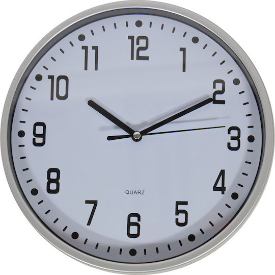 Oscar Plus Silent Wall Clock Plastic Silver Ø22cm