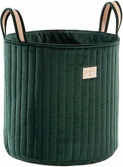 Nobodinoz Παιδικό Καλάθι Αποθήκευσης από Ύφασμα Savanna Velvet Toy Bag Πράσινο