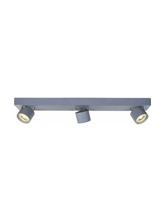 Aca Warm White Triple Spot Built-in LED Gray