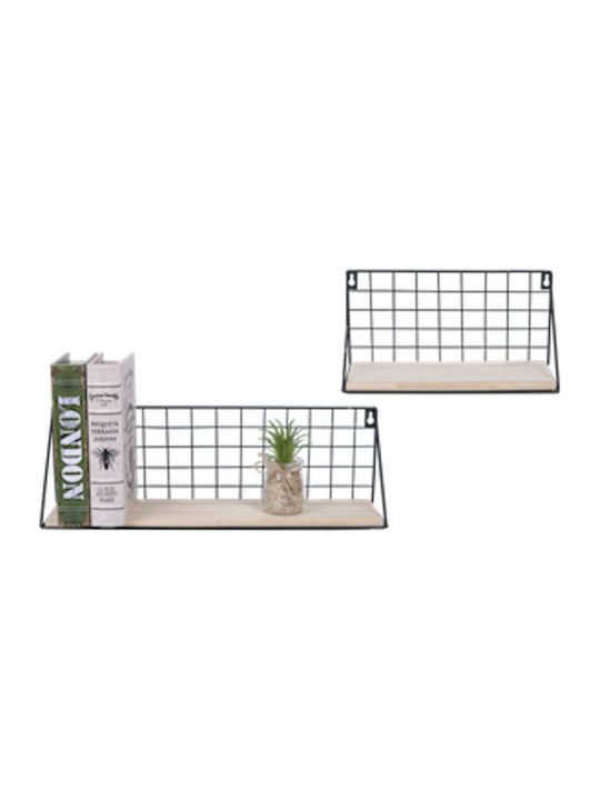 Shelves Wall 2pcs 14x44.5x11cm Black