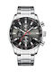 Curren Men's Watch 47mm Chronograph Battery with Metal Bracelet Black/Silver