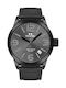TW Steel MC Edition Ανδρικό Ρολόι 42mm Μπαταρίας με Μαύρο Δερμάτινο Λουράκι