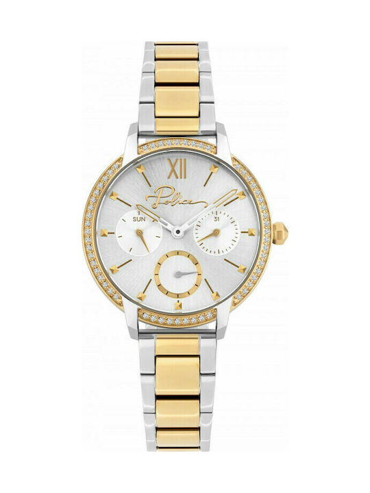 Police Nadu Watch Chronograph with Gold Metal Bracelet