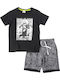 Funky Kids Set with Shorts Summer 2pcs Black