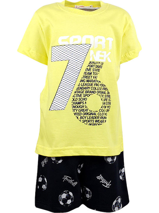 Nek Kids Wear Kids Set with Shorts Summer 2pcs Yellow