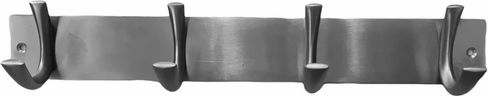 Import Hellas Wandhalterung K31063 Metall 4 Haken Nickel Matt 36,5cm