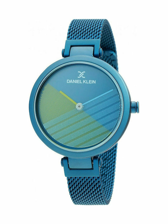 Daniel Klein Herrenuhr 30mm Batterie mit Blau Metallarmband