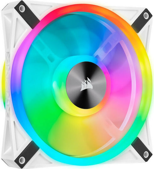 Corsair iCUE QL140 Case Fan 1250rpm 50.2cfm with RGB Lighting and 4-Pin PWM Connection White